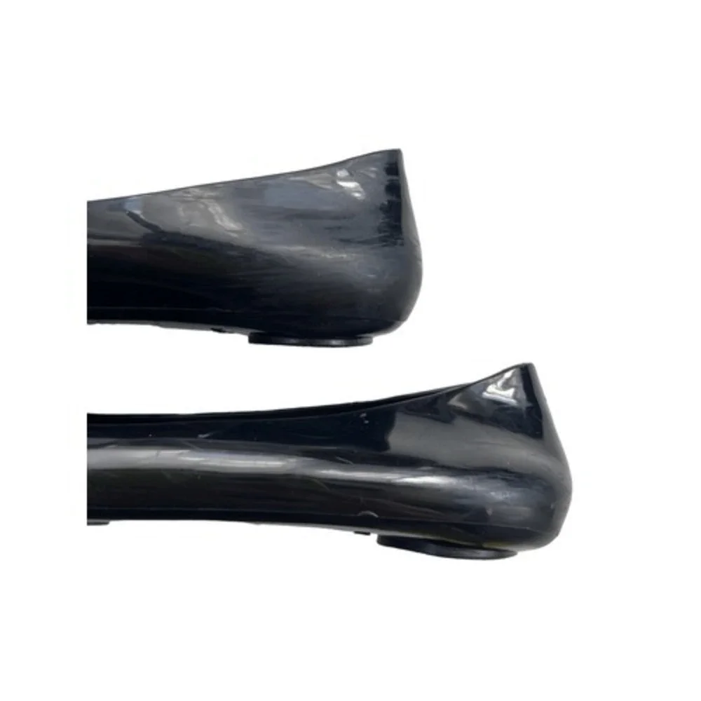 Tory Burch Black Jelly Ballet Flats Embellished Round Toe‎ Women's Shoes